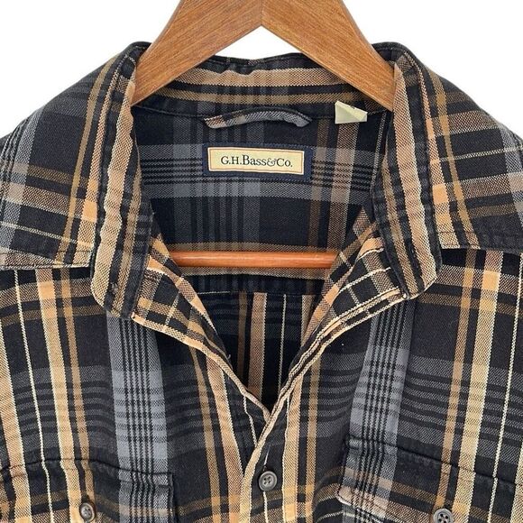 G.H‎ Bass & Co. Mens Plaid Cotton Long Sleeve Button Up Shirt Multicolor Medium - Picture 2 of 8